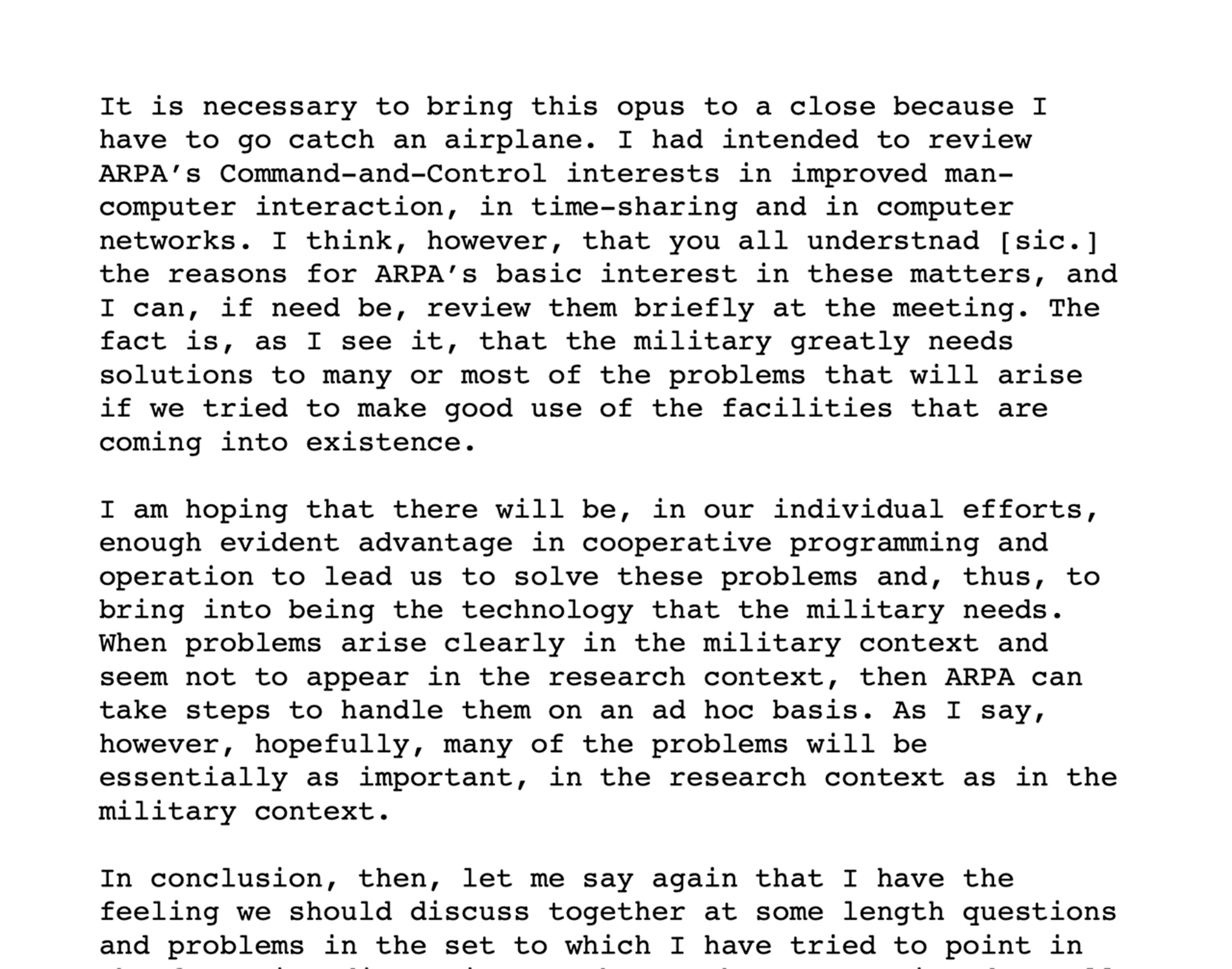 Memorandum to the Members and Affiliates of the Intergalactic Computer Network (ICGN)